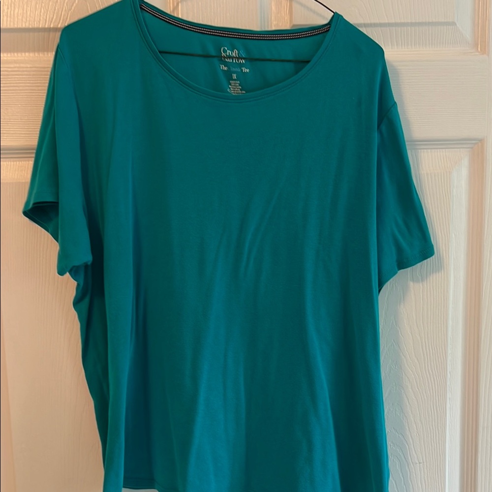 Croft & Barrow Teal green Relaxed Short Sleeve T-Shirt 100% cotton comfort